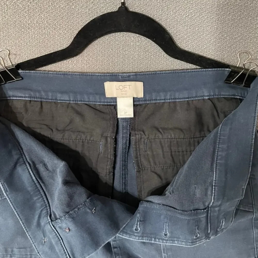 Loft Outlet Utility Chino Front Button Skirt PS Twee Preppy Academia